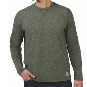 New Rugged Elements Men's Long Sleeve Crew Tee Midweight Dark Green, size M